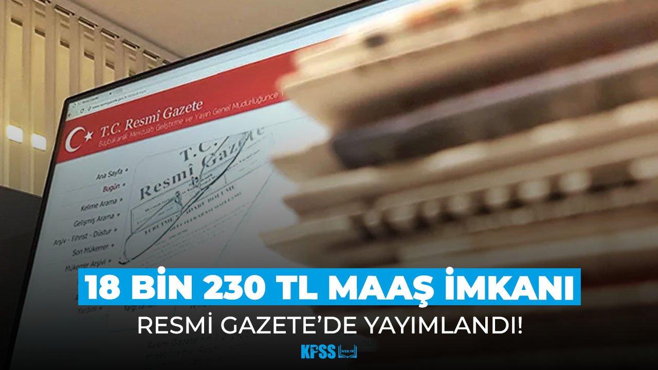 Resmi Gazete de yayımlandı 18 bin 230 TL maaşla iş fırsatı