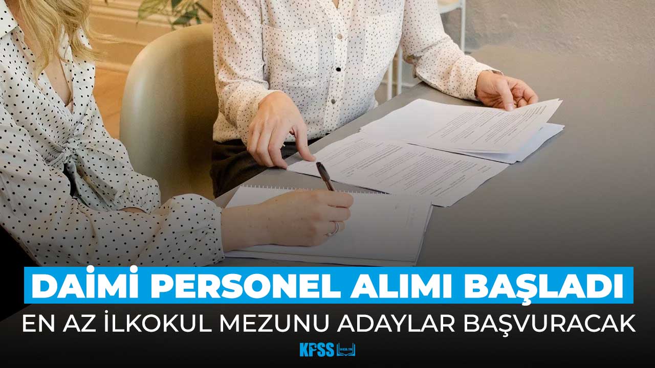 Belediyeye en az ilkokul mezunu personel alımları başladı!